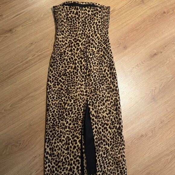Zara strapless leopard print midi dress - Picture 6 of 7